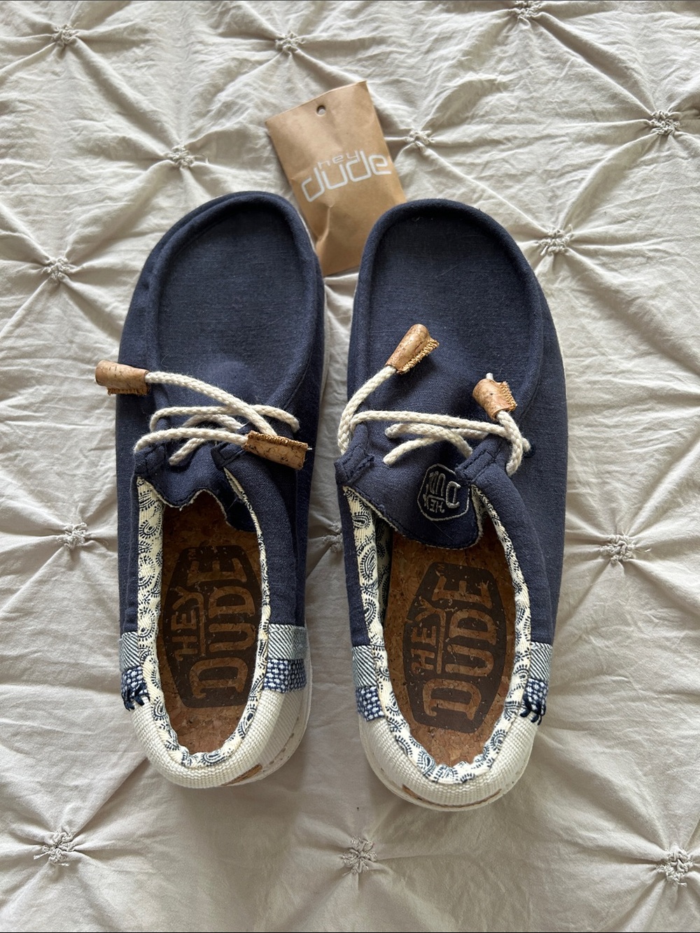 Hey Dude Unisex Navy Break Stitch Casual Slip-On Shoes Size L 10 M 8